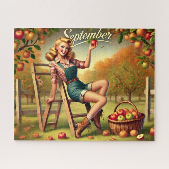 Quebra-cabeça Pin-up de Colheita de Setembro (Horizontal)