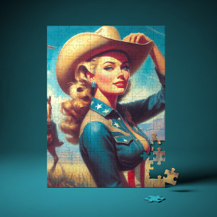 Quebra-cabeça Pin-up de Rodeio Vintage