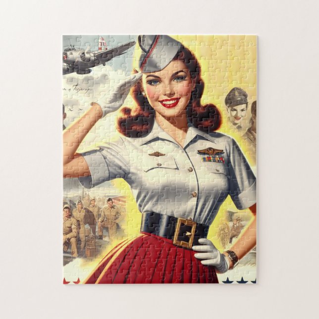 Quebra-cabeça Pin-up Militar Retroativo (Vertical)