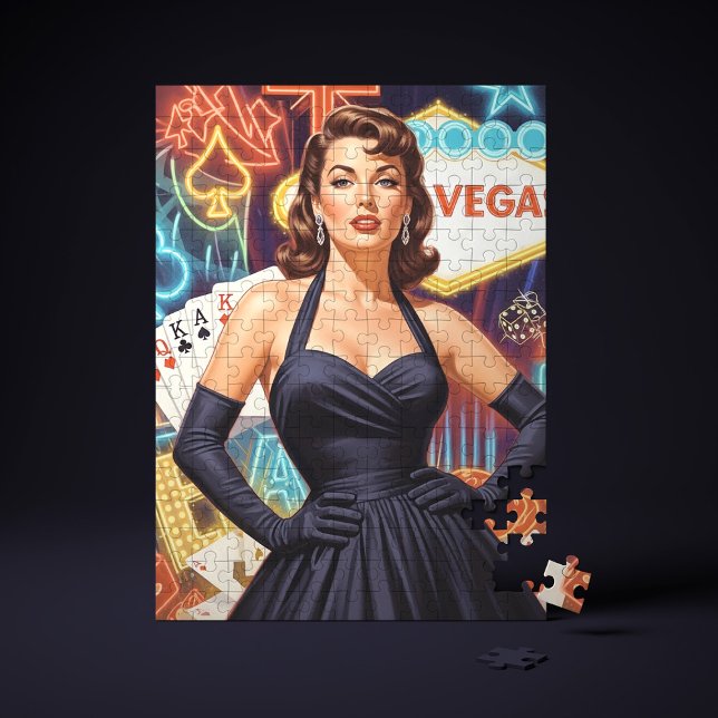 Quebra-cabeça Pin-up Retro de Las Vegas (Criador carregado)