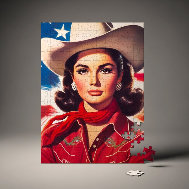 Quebra-cabeça Pin-up Western Vintage (Criador carregado)