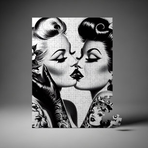 Quebra-cabeça Pin-ups de beijo retrô