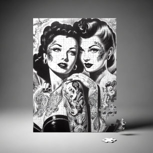 Quebra-cabeça Pin-ups Tatuadas Vintage