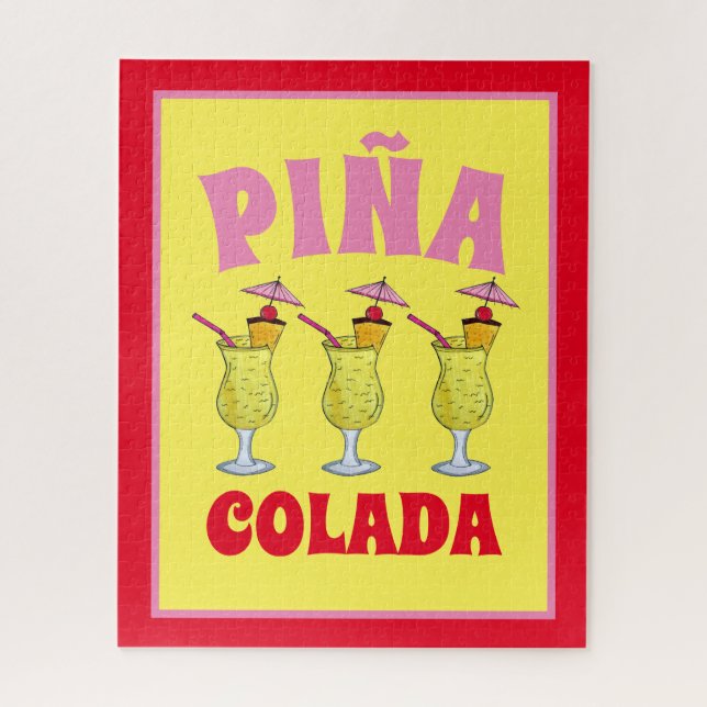 Quebra-cabeça Pina Piña Colada Puerto Rican Pineapple Cocktail (Vertical)