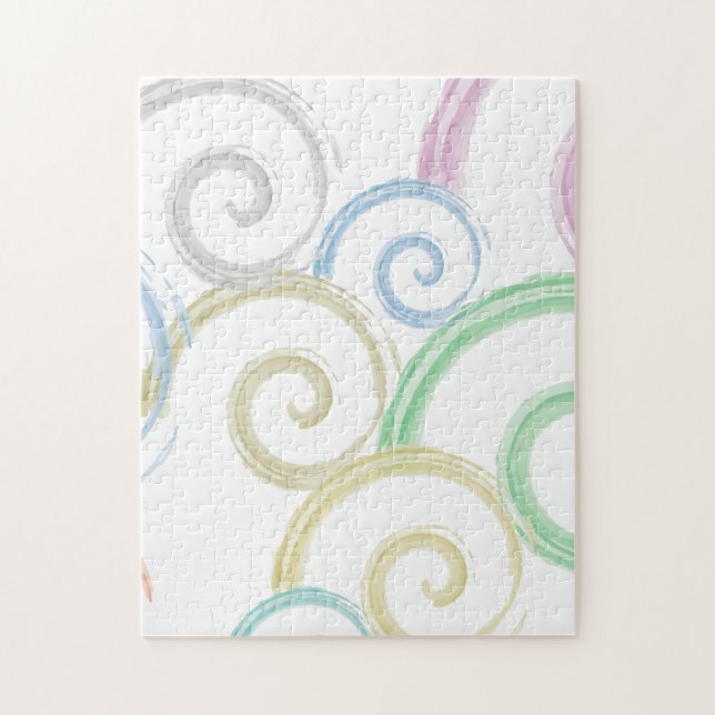 Quebra-cabeça Pincéis legal, modernos, de cor de água de ondas (Vertical)