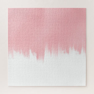 Quebra-cabeça Pincel Cor-de-Rosa Moderno trava Design branco