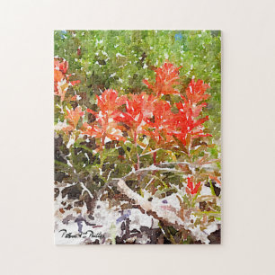 Quebra-cabeça Pincel de Pintar Selvagem de Flor Indiano
