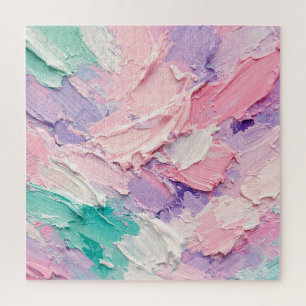 Quebra-cabeça Pincelada Abstrata Impasto Pastel