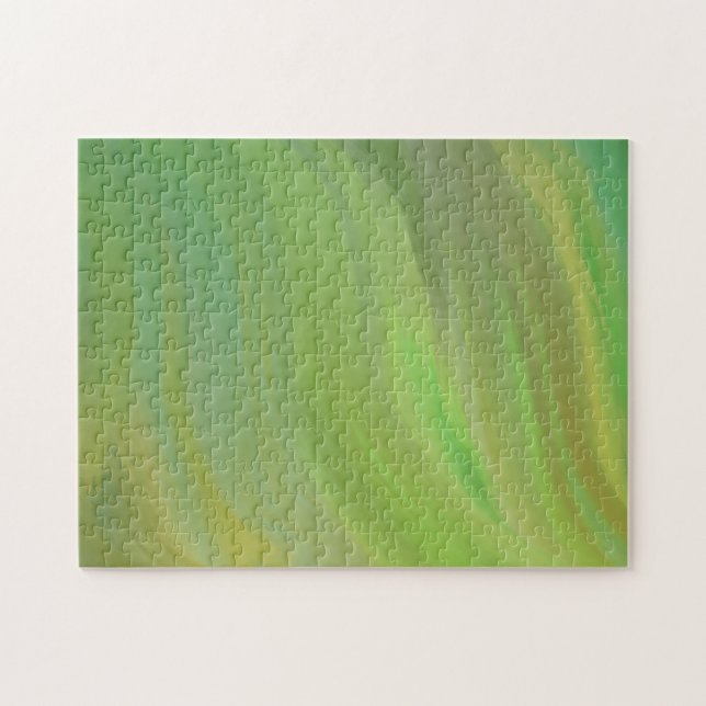 Quebra-cabeça Pinceladas Abstratas Verdes Gradiente Ombre (Horizontal)