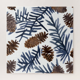 Quebra-cabeça Pine Cones & Branches | Impressão de inverno por A