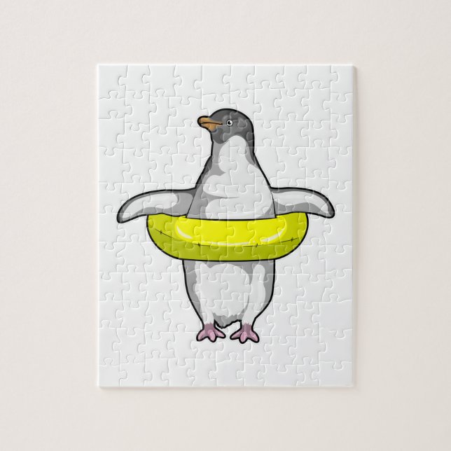 Quebra-cabeça Pinguim com anel de Natação (Vertical)