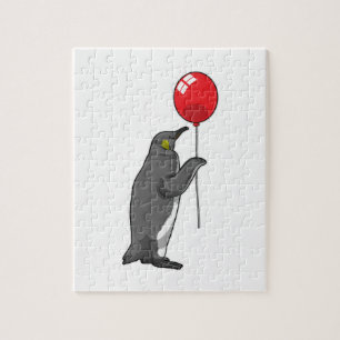 Quebra-cabeça Pinguim com balão