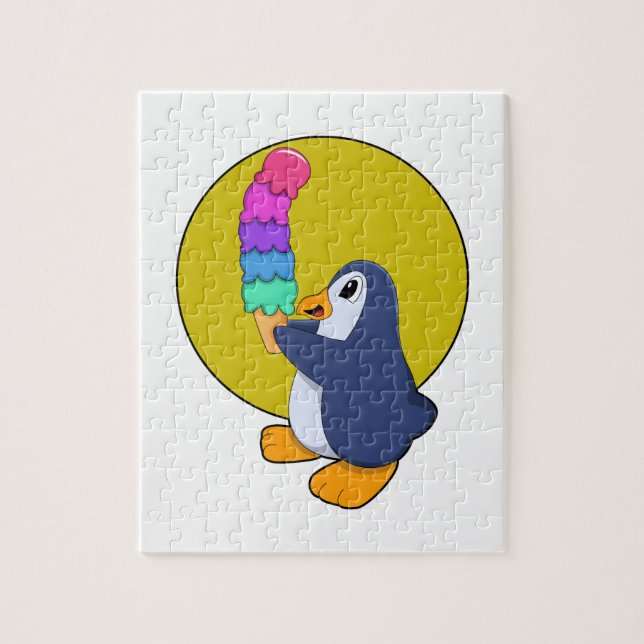 Quebra-cabeça Pinguim com Sorvete (Vertical)