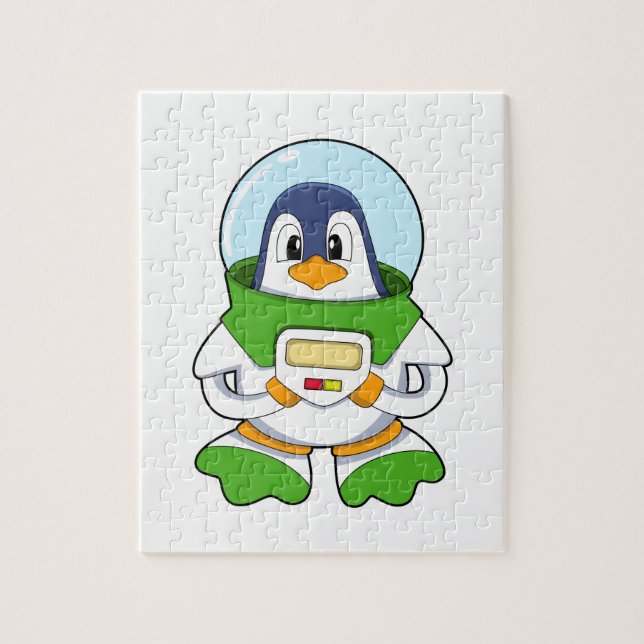 Quebra-cabeça Pinguim como astronauta com fantasia (Vertical)