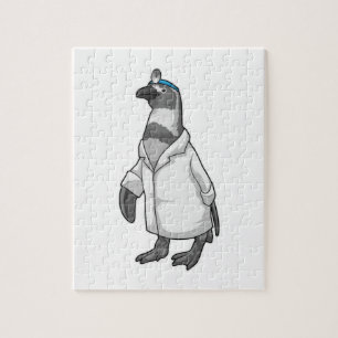 Quebra-cabeça Pinguim como médico com casaco de médico