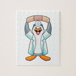 Quebra-cabeça Pinguim como Médico com Plaster