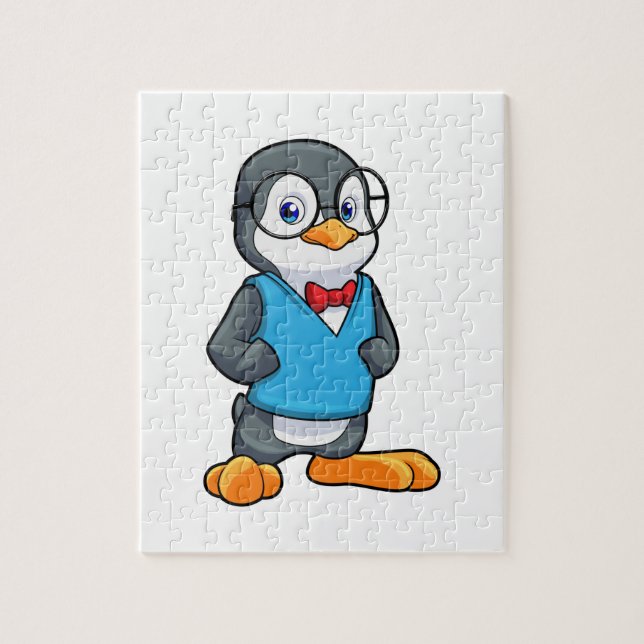 Quebra-cabeça Pinguim como Nerd de óculos (Vertical)