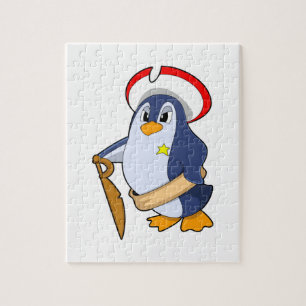 Quebra-cabeça Pinguim como Pirata com Chapéu