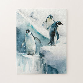 Quebra-cabeça Pinguim de Aquarela Bastante