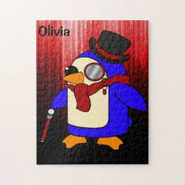 Quebra-cabeça Pinguim-de-cartoon branco vermelho e preto