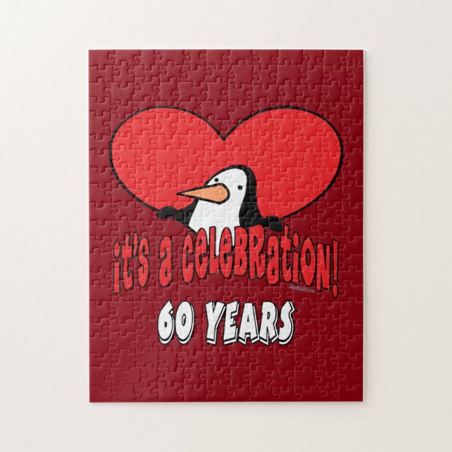 Quebra-cabeça Pinguim de uma celebração de 60 anos (Vertical)