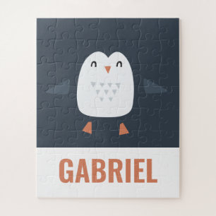 Quebra-cabeça pinguim engraçado e festivo, crianças personalizad