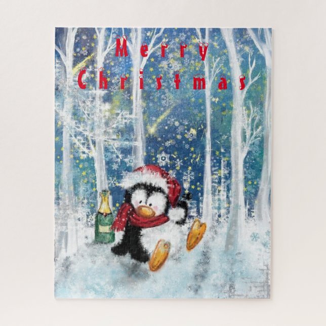 Quebra-cabeça Pinguim Feliz - Natal (Vertical)