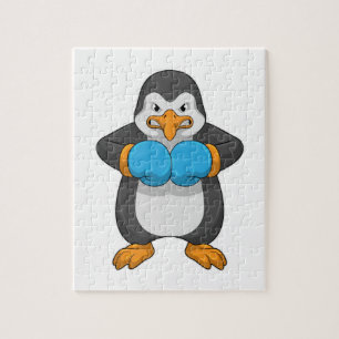 Quebra-cabeça Pinguim na caixa com luvas in a box