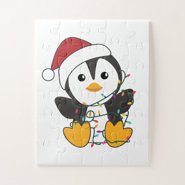 Quebra-cabeça Pinguim Natal Neve Pinguins de Pinguins (Vertical)