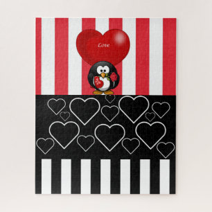 Quebra-cabeça Pinguin Adoram Black Red & White Str