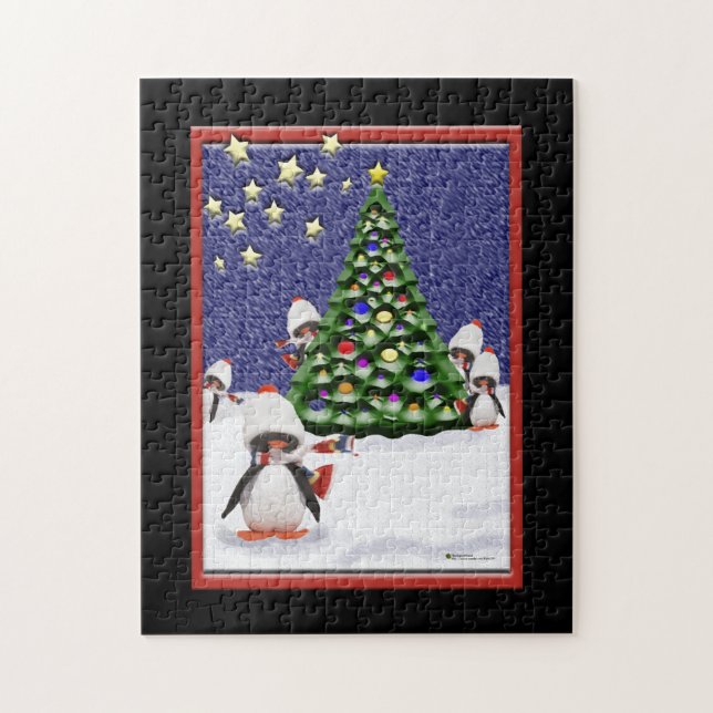 Quebra-cabeça Pinguins Em Christmasland (Vertical)