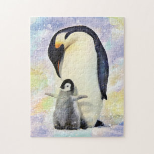 Quebra-cabeça Pinguins imperadores com Pintinho