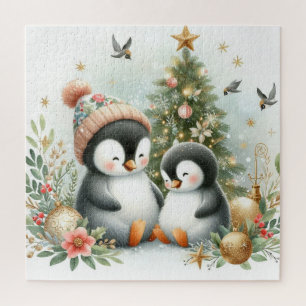 Quebra-cabeça Pinguins Natal