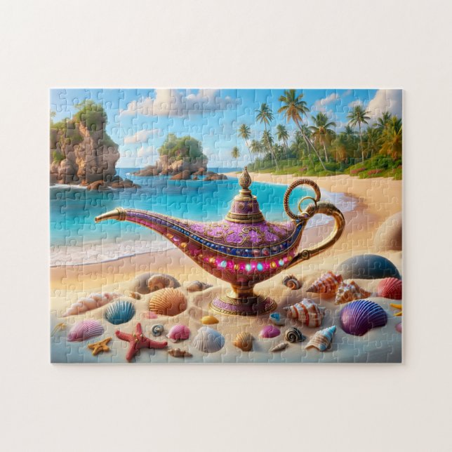 Quebra-cabeça Pink Genie Lamp on Paradise Beach (Horizontal)