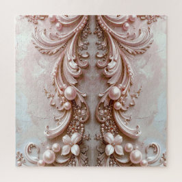 Quebra-cabeça Pink Ornate Pearl and Floral Jigsaw Puzzle