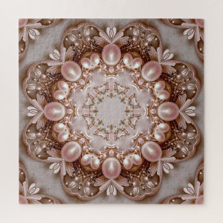 Quebra-cabeça Pink Ornate Pearl and Floral Jigsaw Puzzle