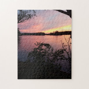Quebra-cabeça Pink Sky Sunset no Lago