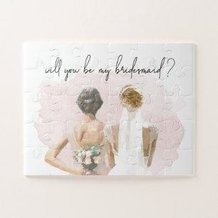 Quebra-cabeça Pink Will You Be My Bridesmaid Proposal