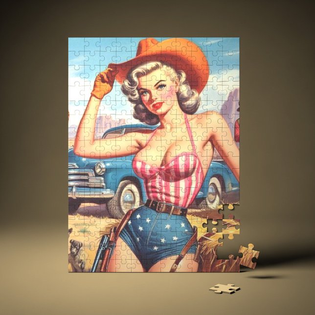 Quebra-cabeça Pino da Cowgirl Retroativa (Criador carregado)