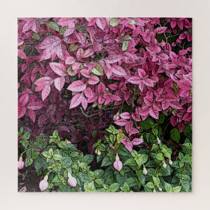 QUEBRA-CABEÇA PINTA E FLORAL VERDE