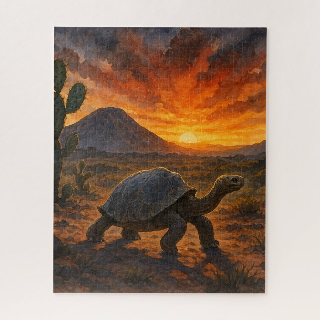 Quebra-cabeça Pinta Island Tortoise no Sunset (Vertical)