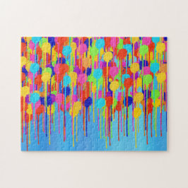 Quebra-cabeça Pinta pinos em tons de Abstrato azul