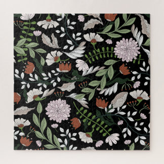 Quebra-cabeça Pintadas Mãos Antigas Flores De Engrenagem