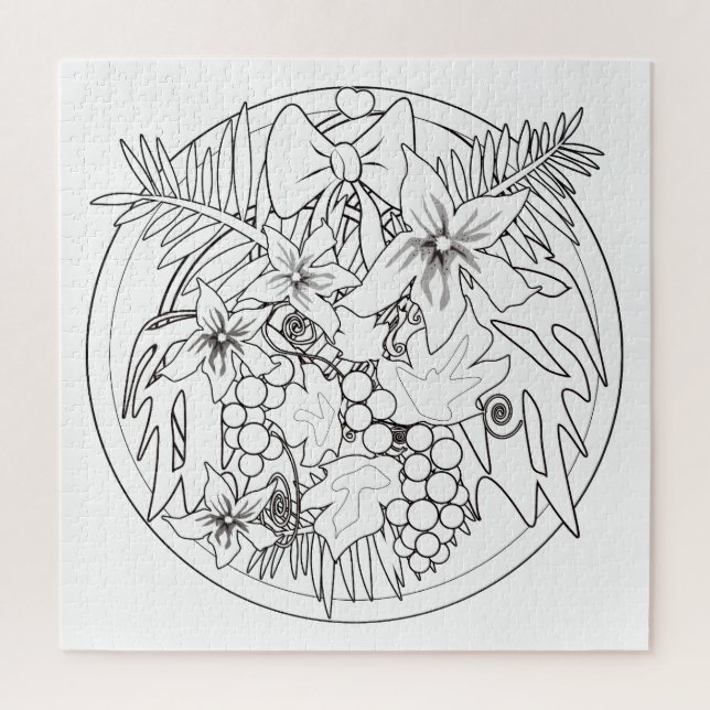 Quebra-cabeça Pinte você mesmo um padrão tropical (Vertical)