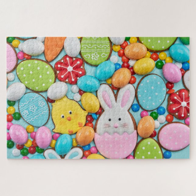 Quebra-cabeça Pintinho Cookies Cony de Feriado de Páscoa Colorid (Horizontal)
