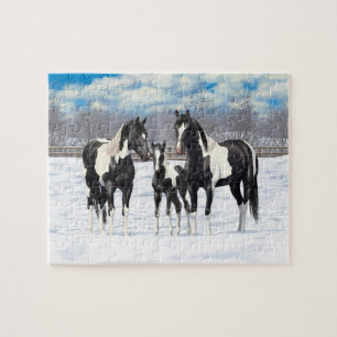 Quebra-cabeça Pinto Negro Pintado Quarto De Neve