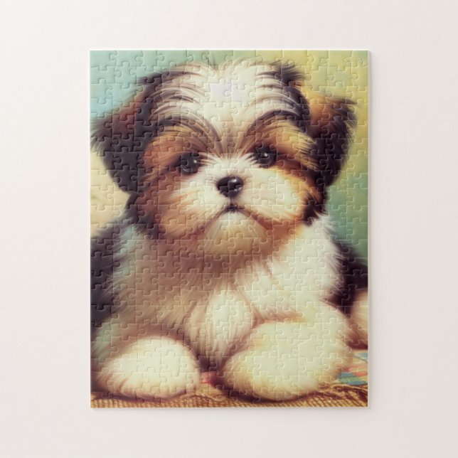 Quebra-cabeça Pintor Cute Shih-Tzu (Vertical)