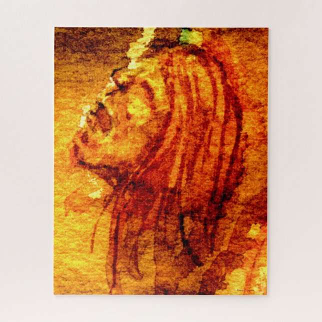 Quebra-cabeça Pintor de Aquarelas com Tristeza de Saúde Mental (Vertical)