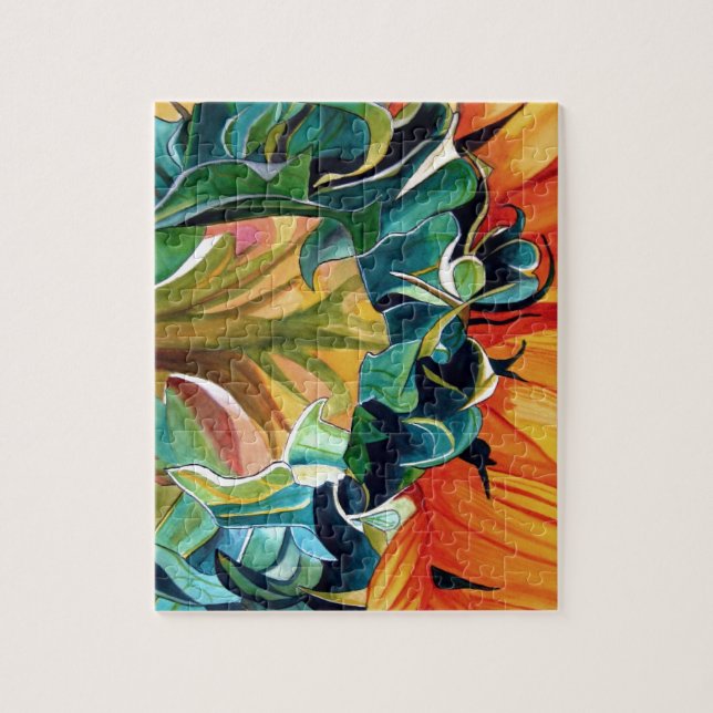 Quebra-cabeça Pintor original de girassol amarelo (Vertical)