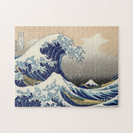 Quebra-cabeça Pintor ukiyo e japonês de onda azul